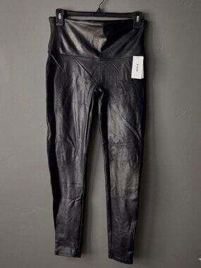 Spanx Faux Leather Leggings XL NWT Black High Waisted Shaping Core Control 2437